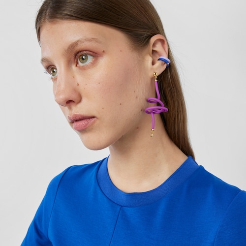 Pink bear spiral and silver vermeil TOUS St Tropez Caucho 1-2 Earring