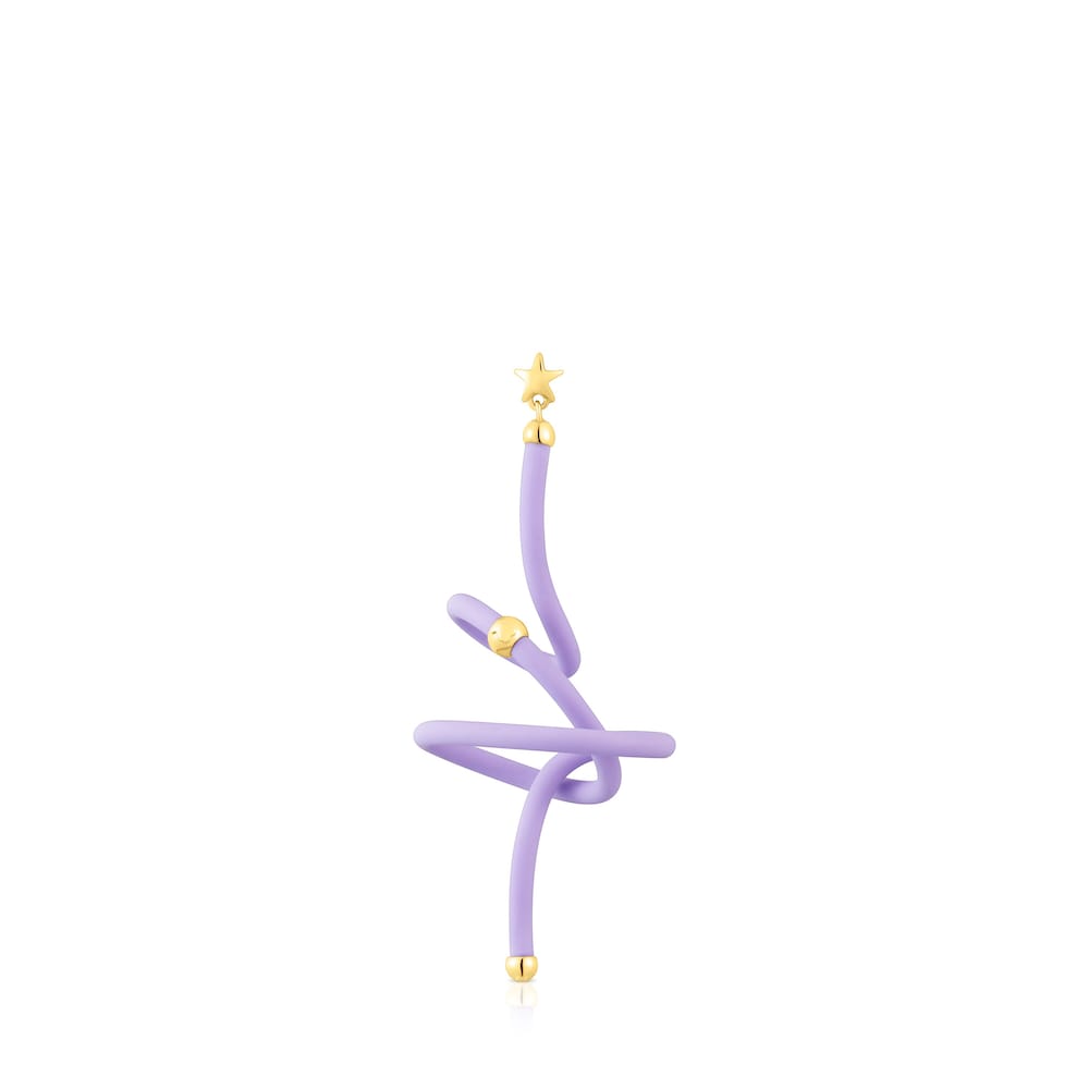 Lilac spiral and silver vermeil TOUS St Tropez Caucho 1-2 Earring