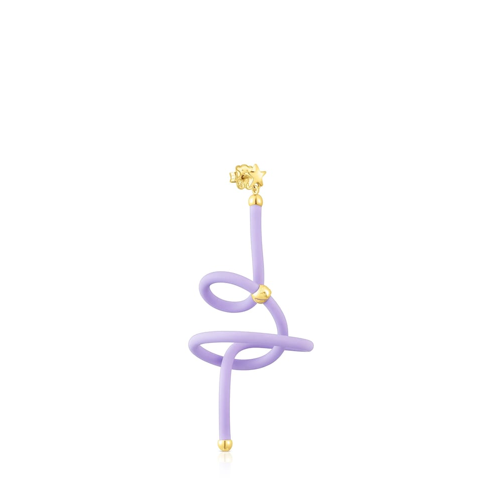 Lilac spiral and silver vermeil TOUS St Tropez Caucho 1-2 Earring