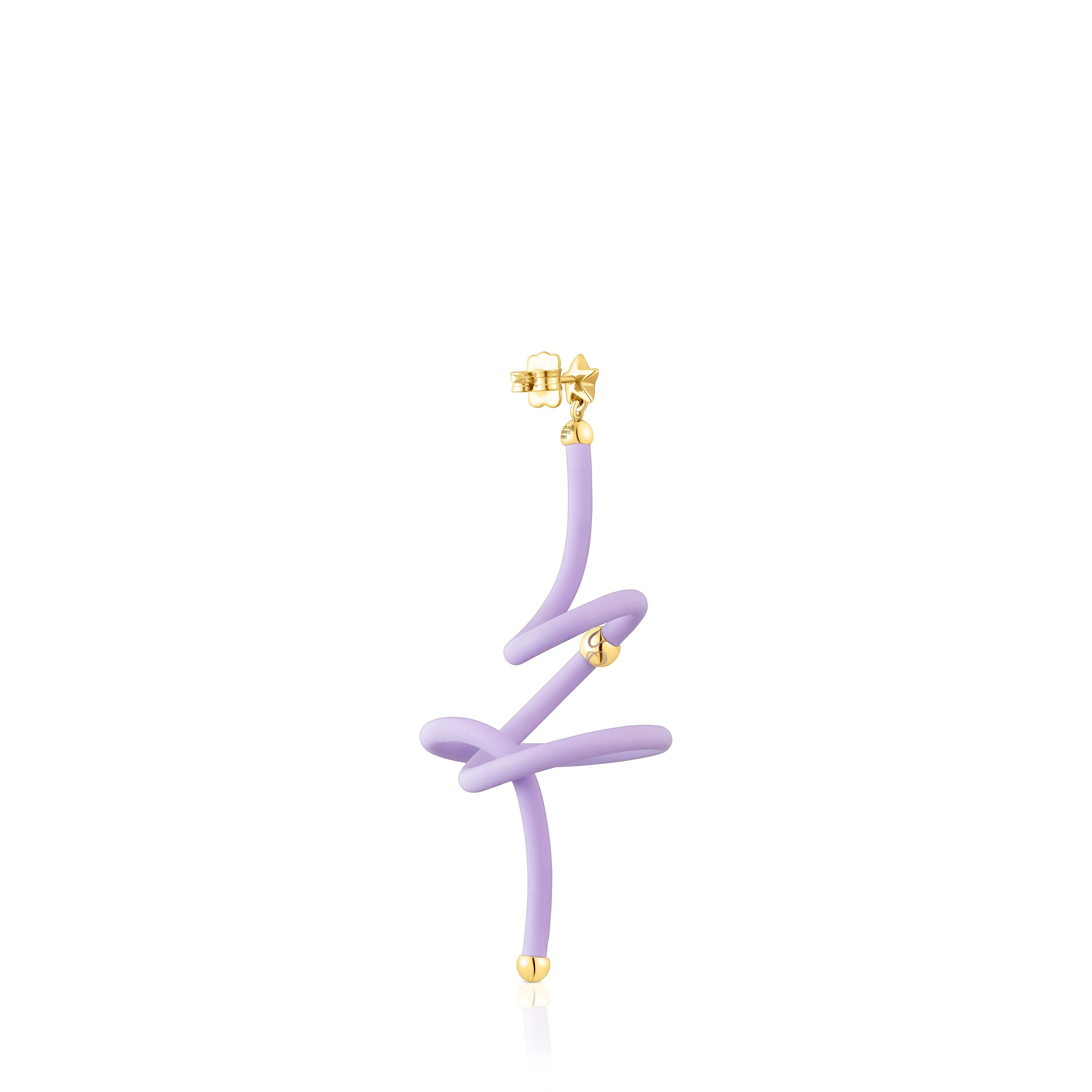 Lilac spiral and silver vermeil TOUS Beach Caucho 1/2 Earring