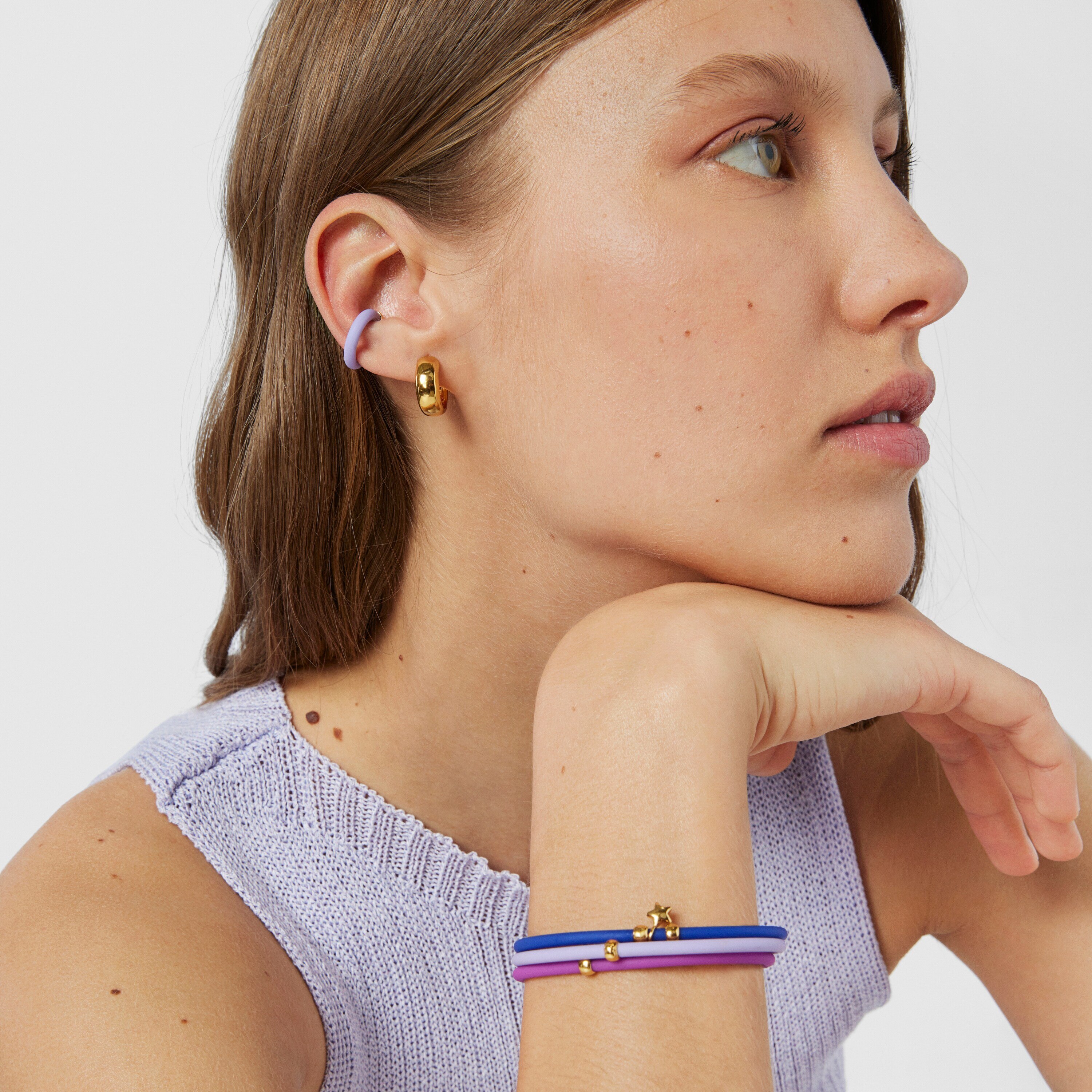 and silver vermeil TOUS Beach Caucho Earcuff