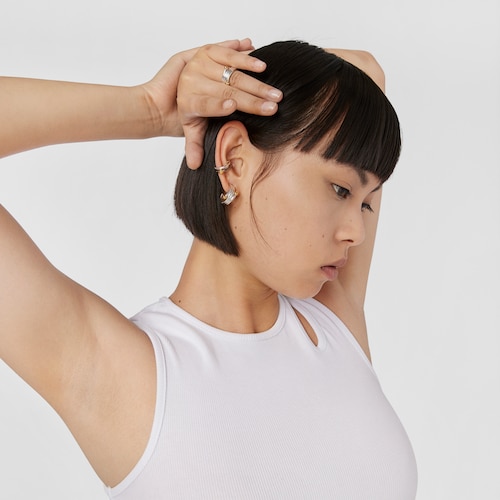 Brincos aro triplo Beach em prata e prata vermeil