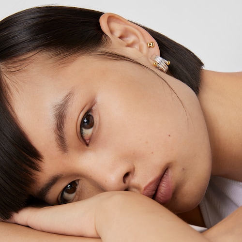 Brincos aro triplo Beach em prata e prata vermeil