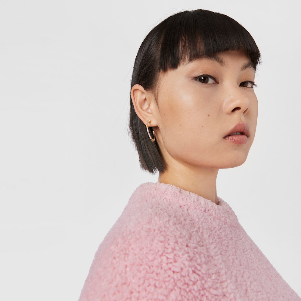 Brincos aro Beach em prata e prata vermeil