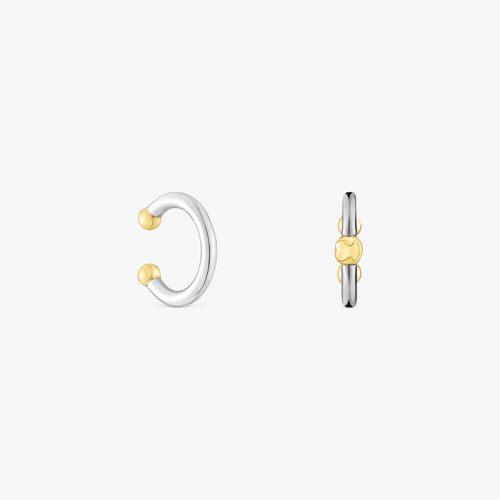 Pack de Earcuffs Beach em dark silver e prata vermeil