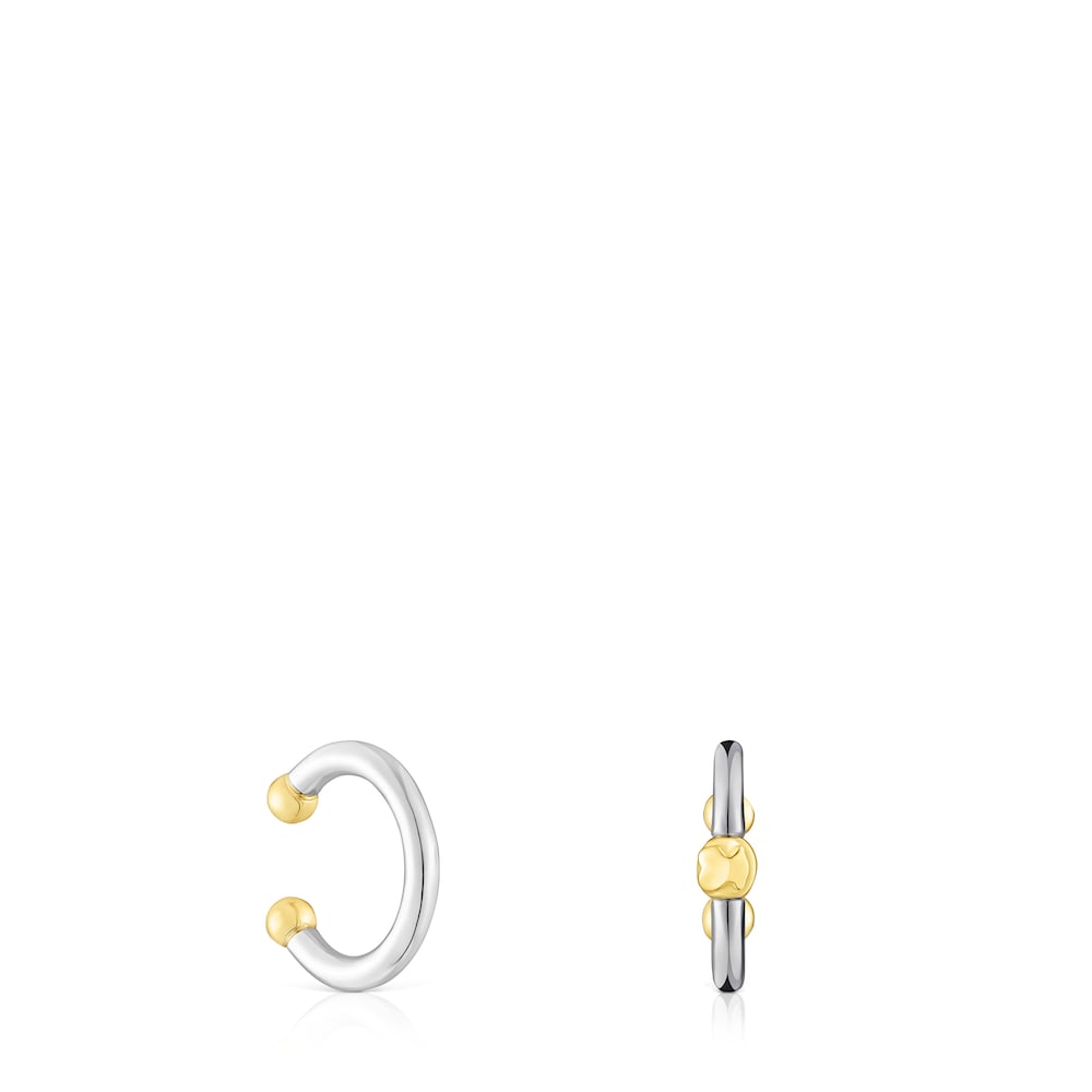 Set of dark silver and silver vermeil St Tropez Earcuffs