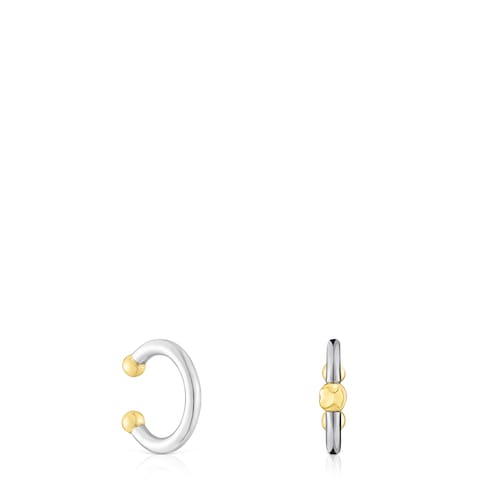 Set of dark silver and silver vermeil St Tropez Earcuffs