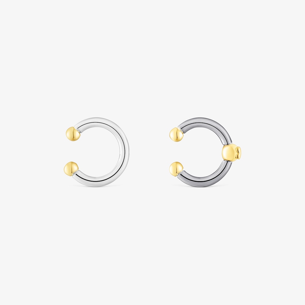 Pack de Earcuffs Beach em dark silver e prata vermeil