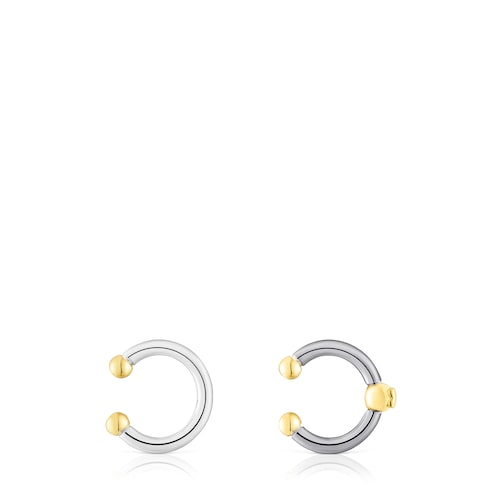 Set of dark silver and silver vermeil St Tropez Earcuffs