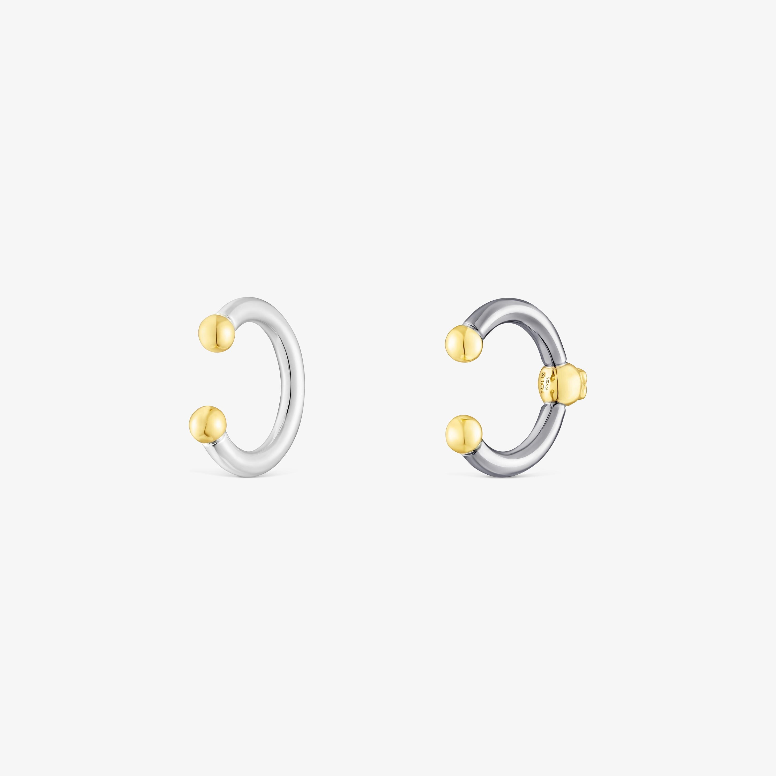 Set of dark silver and silver vermeil Beach Earcuffs