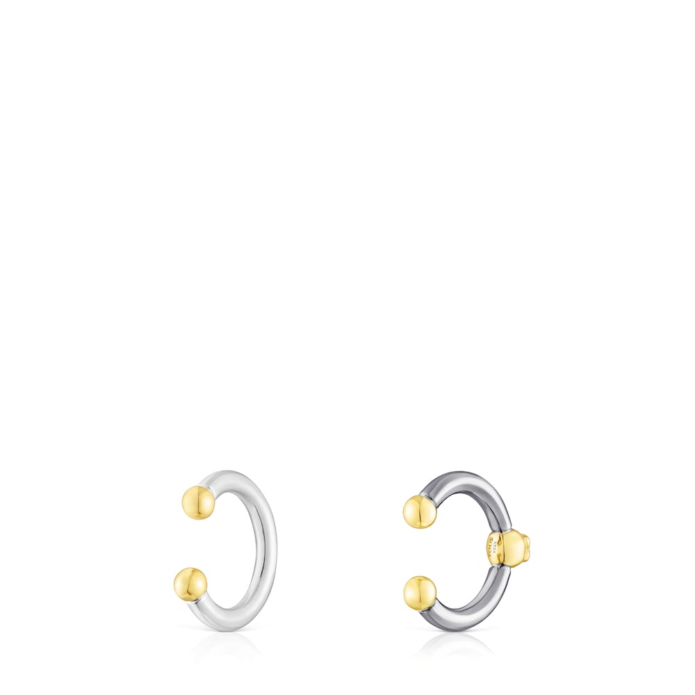 Pack de Earcuffs de dark silver con baño de oro 18 kt sobre plata St Tropez image number 2