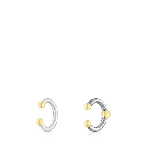 Set of dark silver and silver vermeil St Tropez Earcuffs