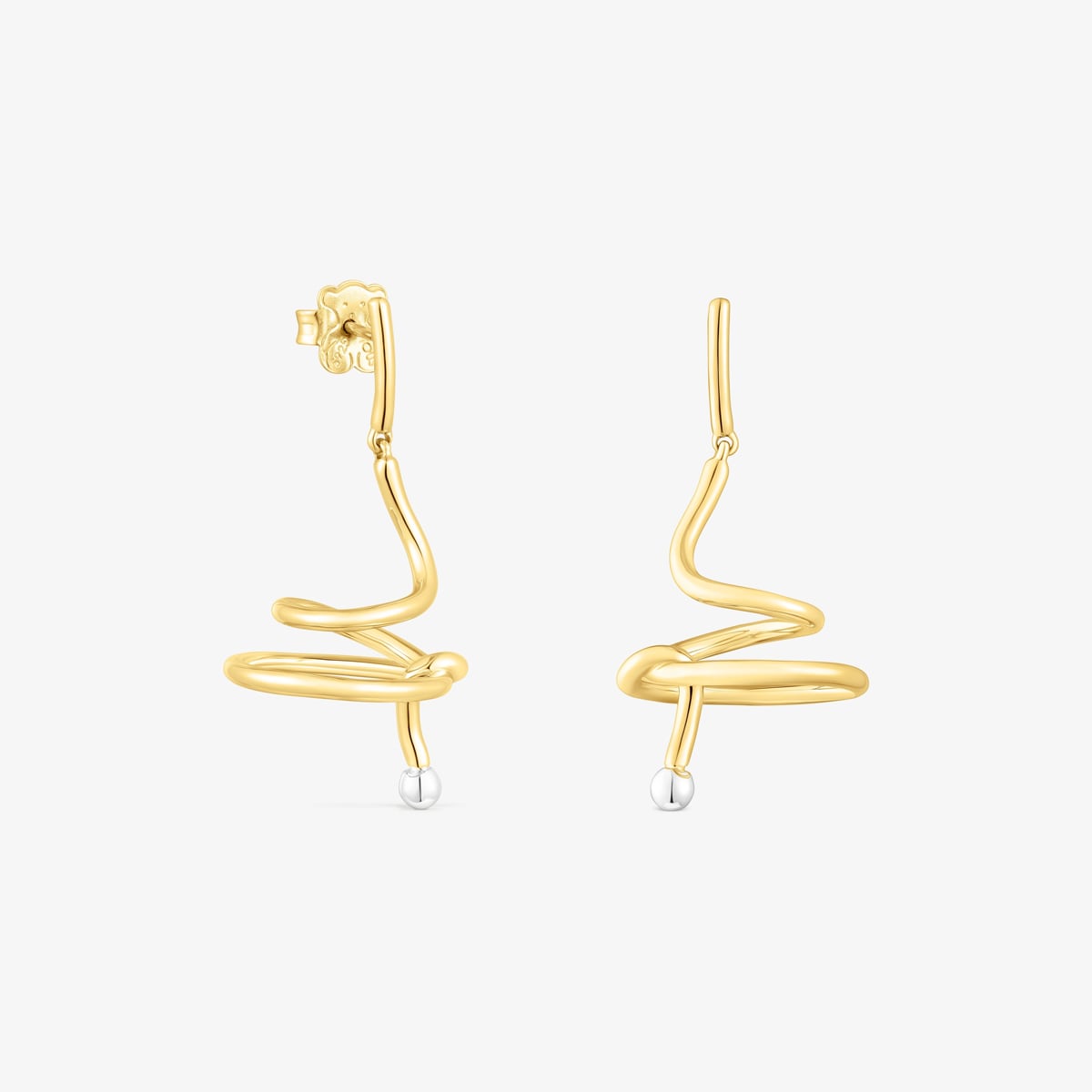 Tous - Brincos Espiral Beach Em Prata Vermeil E Prata - Silver