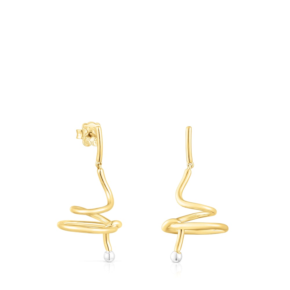 Silver vermeil and silver St Tropez Spiral earrings Silver vermeil and silver St Tropez Spiral earrings