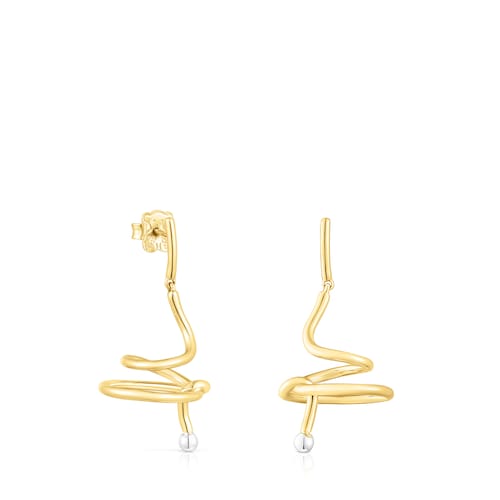 Silver vermeil and silver St Tropez Spiral earrings