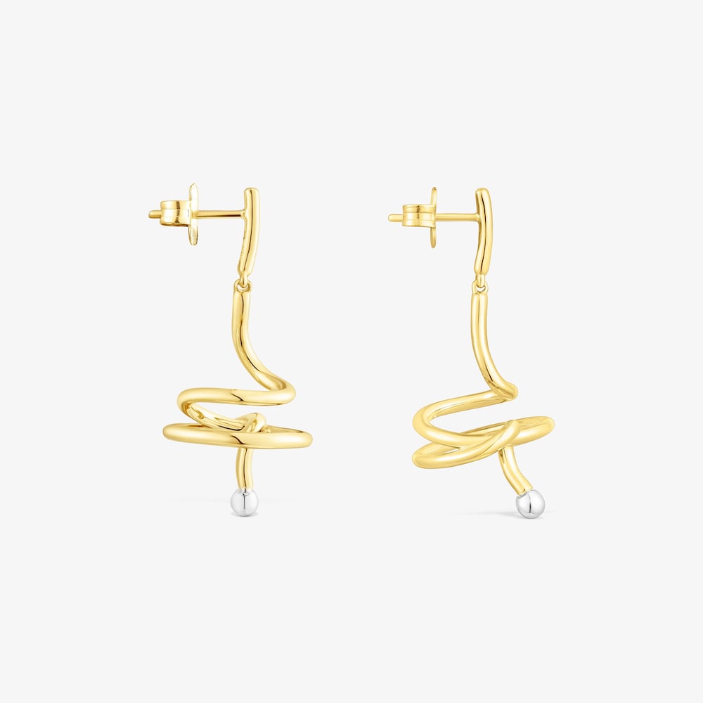 Silver vermeil and silver Beach Spiral earrings