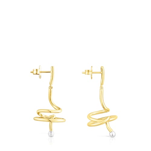 Silver vermeil and silver St Tropez Spiral earrings