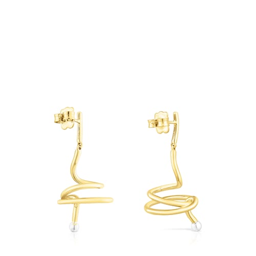 Silver vermeil and silver St Tropez Spiral earrings