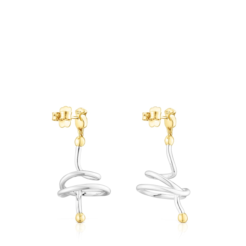 Pendientes espiral bicolor con oso St Tropez image number 2