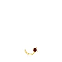 Gold-colored IP steel and garnet St Tropez Nose piercing