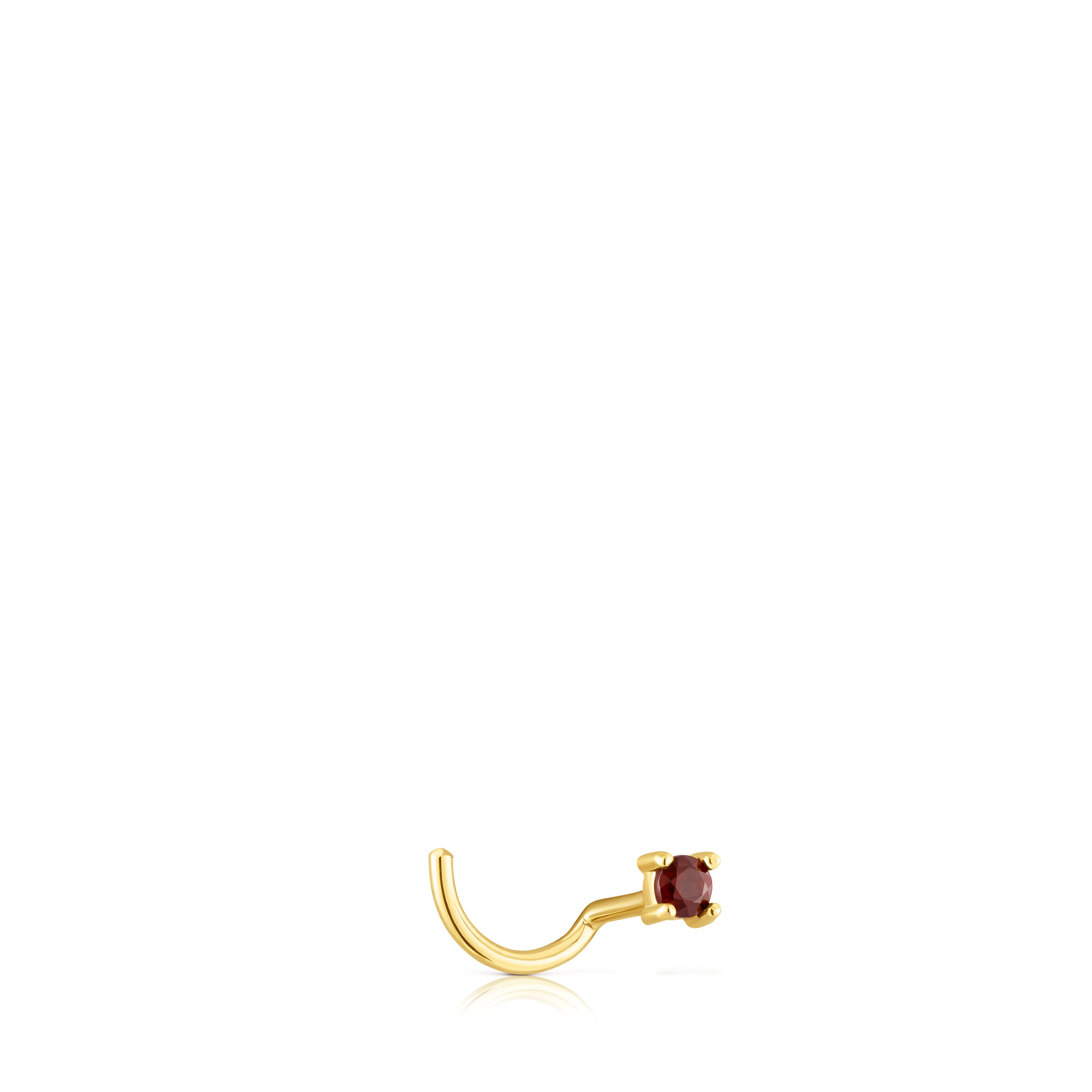 Gold-colored IP steel and garnet Beach Nose piercing