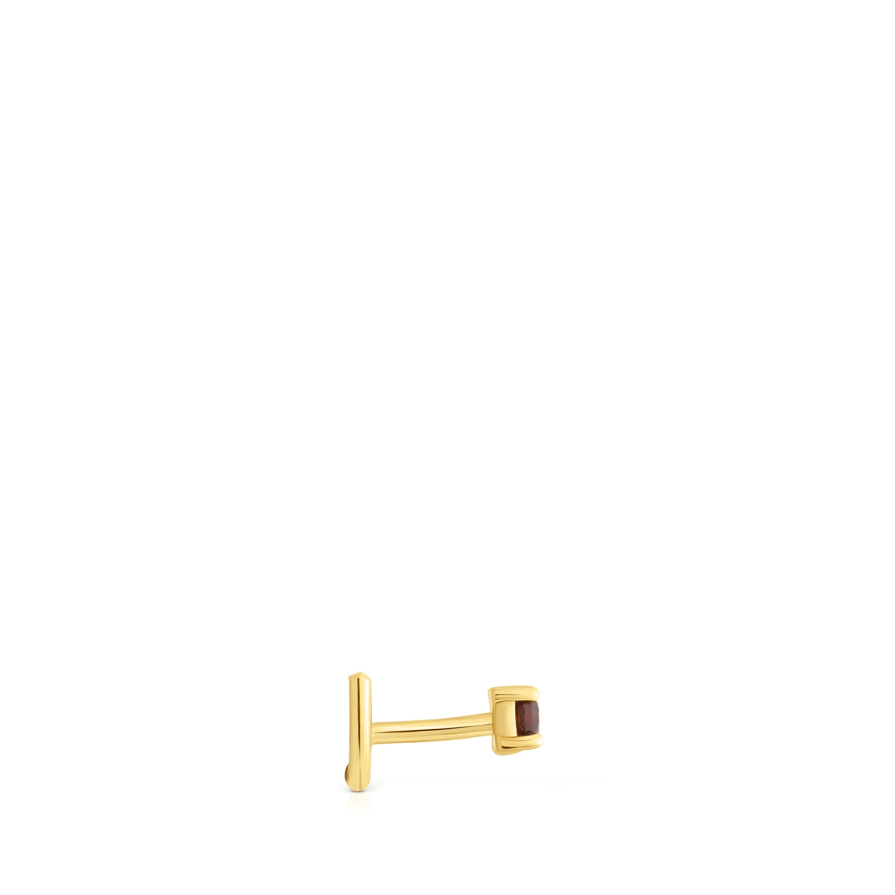Gold-colored IP steel and garnet Beach Nose piercing