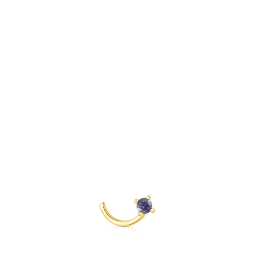 Gold-colored IP steel and iolite St Tropez Nose piercing