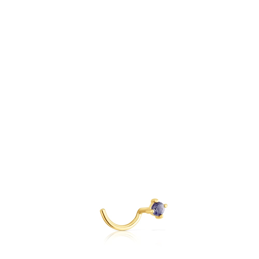 Gold-colored IP steel and iolite St Tropez Nose piercing