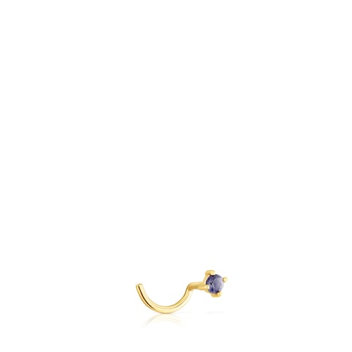 Gold-colored IP steel and iolite St Tropez Nose piercing