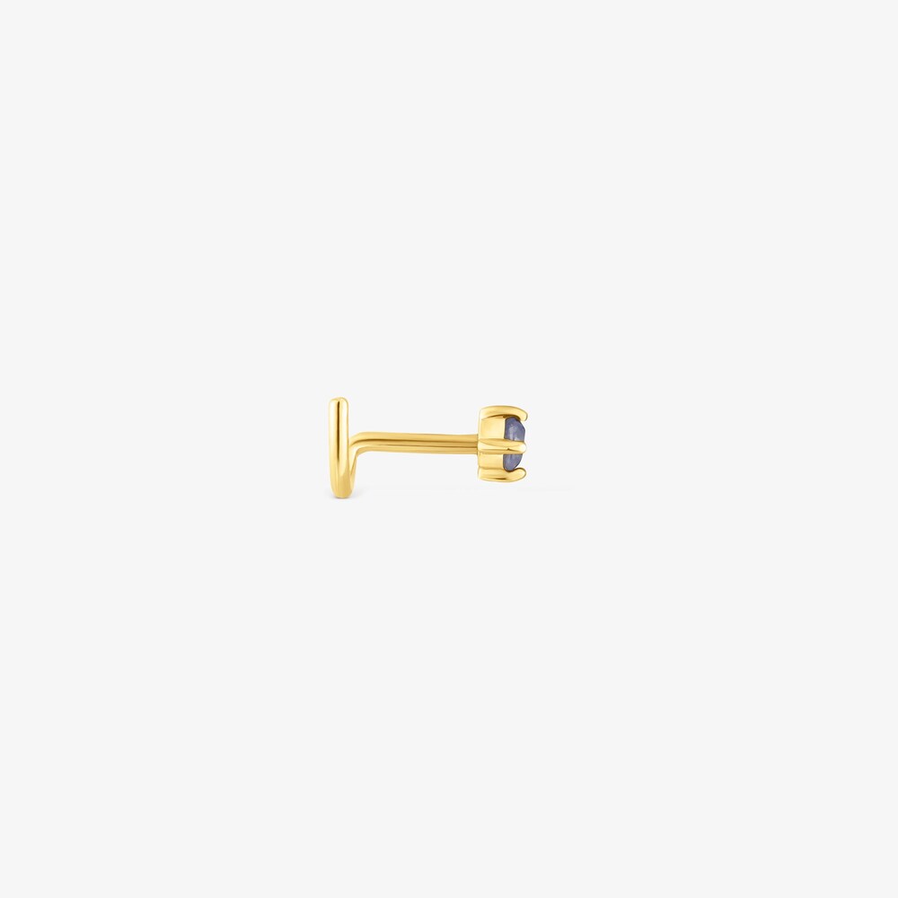 Piercing de nariz de acero IP dorado y iolita Beach
