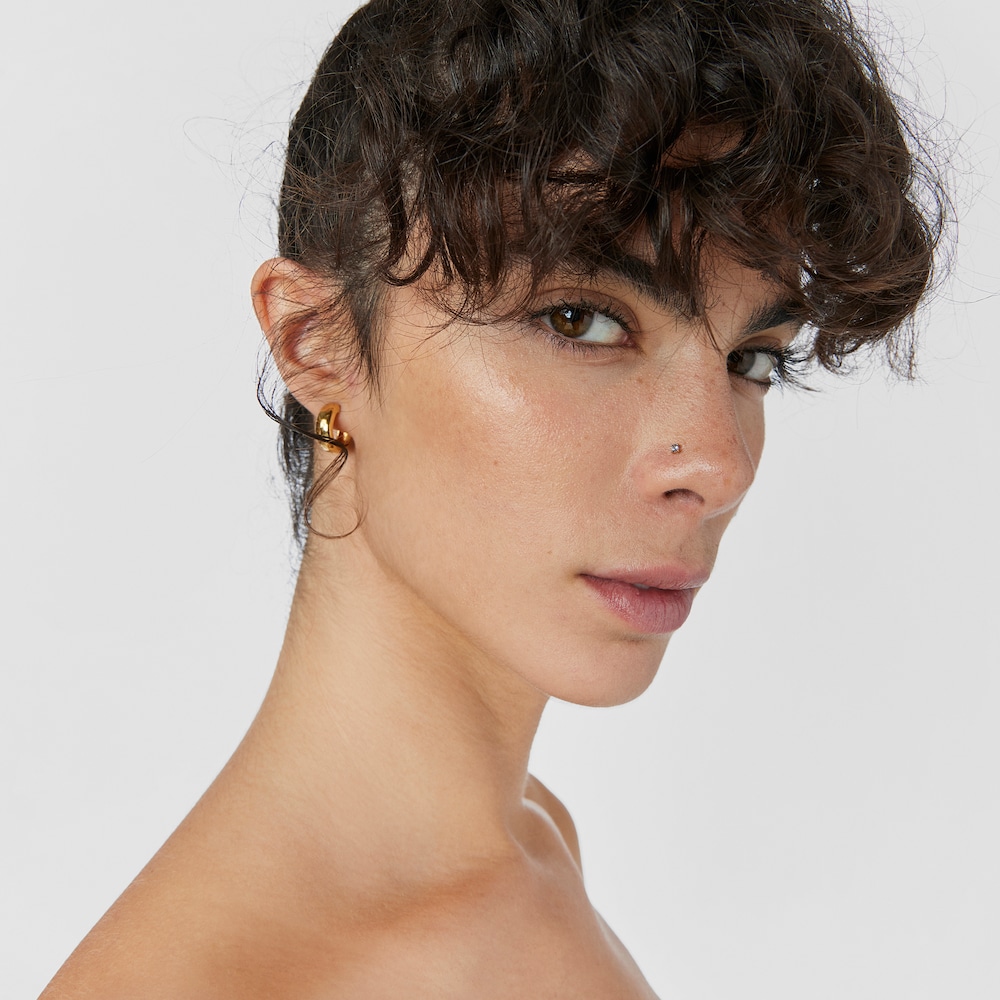 Piercing de nariz de acero IP dorado y iolita Beach