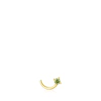 Gold-colored IP steel and garnet and peridot St Tropez Nose piercing