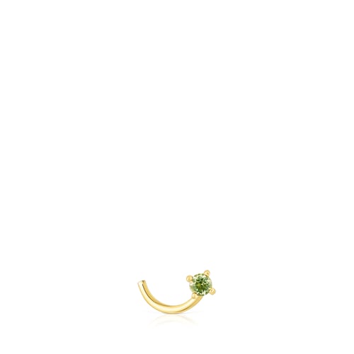 Gold-colored IP steel and garnet and peridot St Tropez Nose piercing