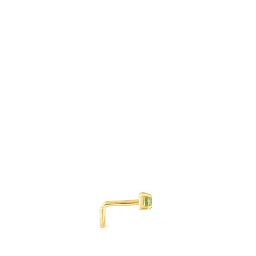 Gold-colored IP steel and garnet and peridot St Tropez Nose piercing