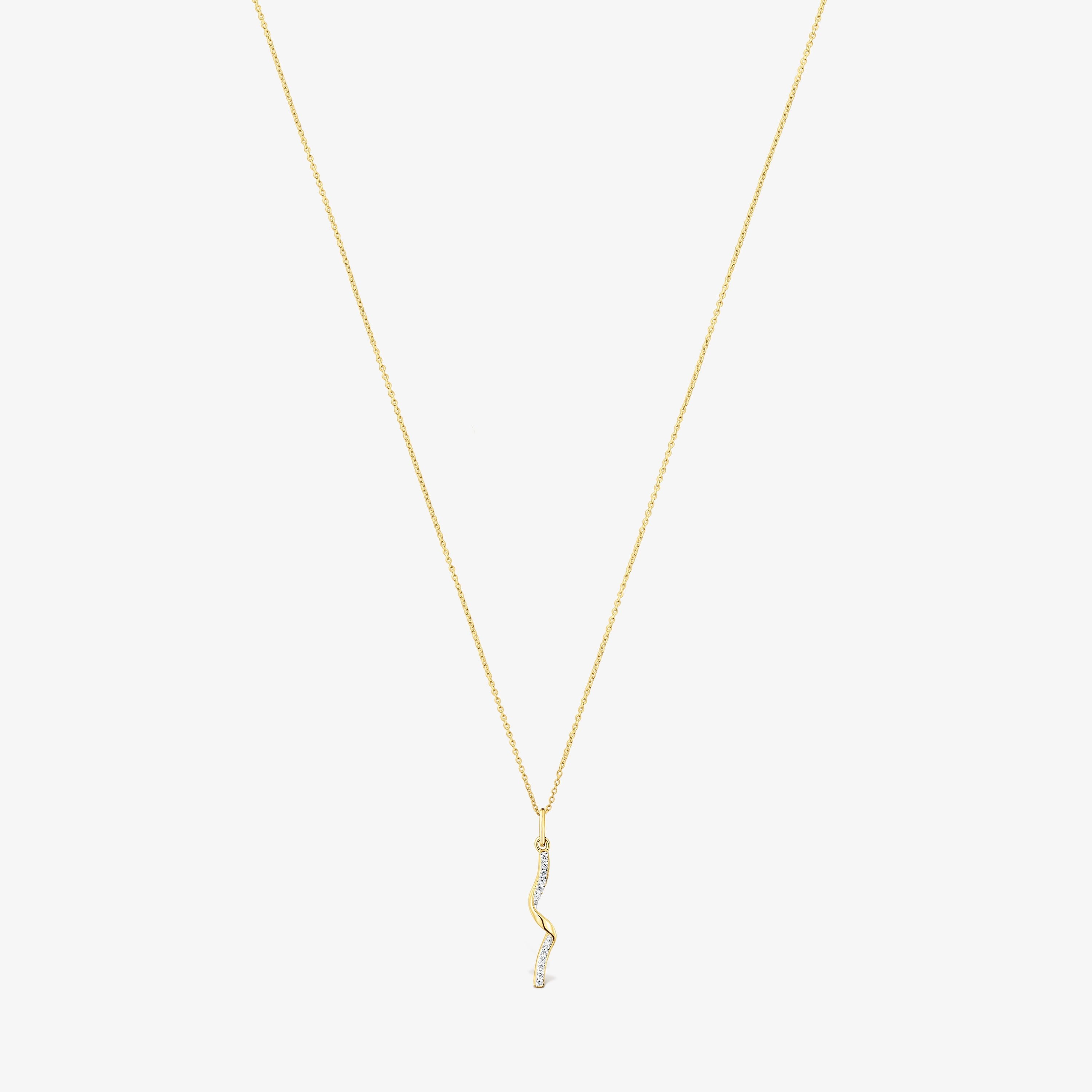 18K Solid Gold TOUS Beach Necklace with diamond spiral