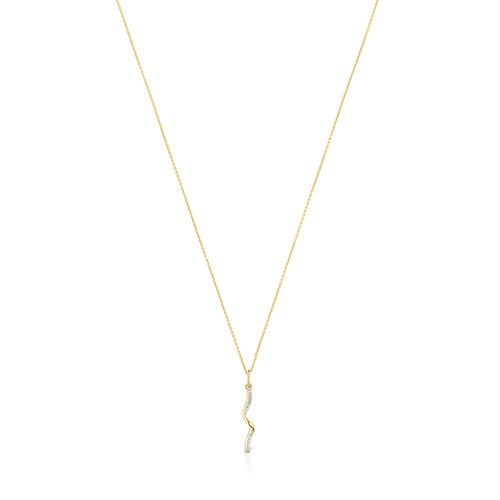 Colar TOUS Beach em ouro com espiral de diamantes image number 0