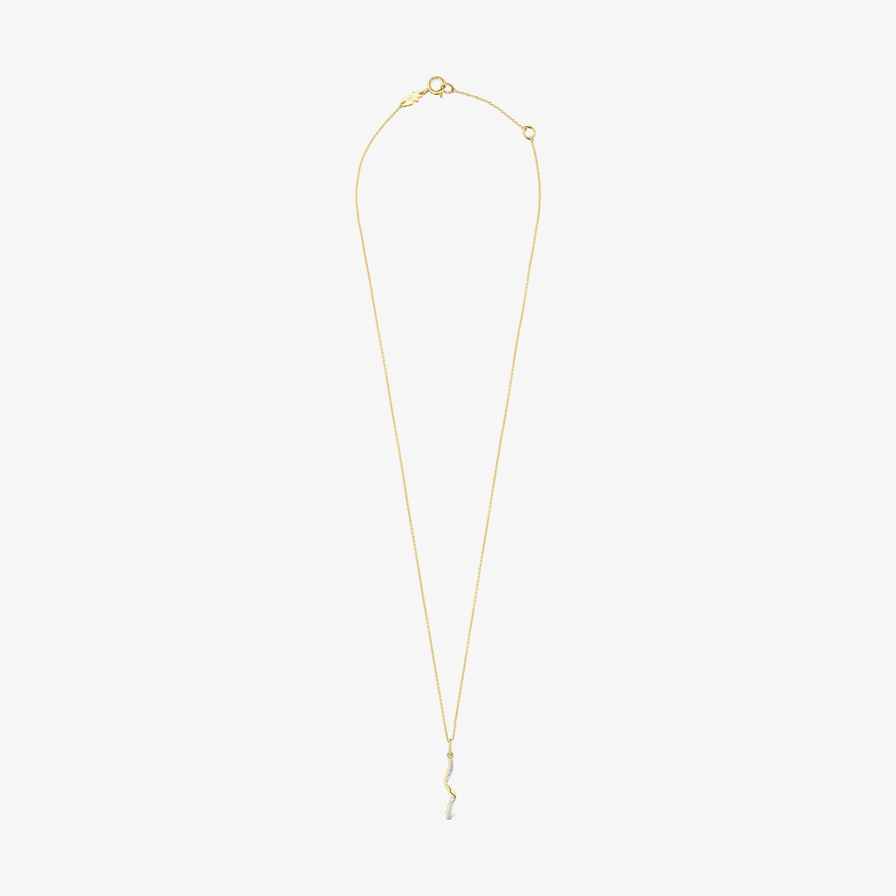 18K Solid Gold TOUS Beach Necklace with diamond spiral