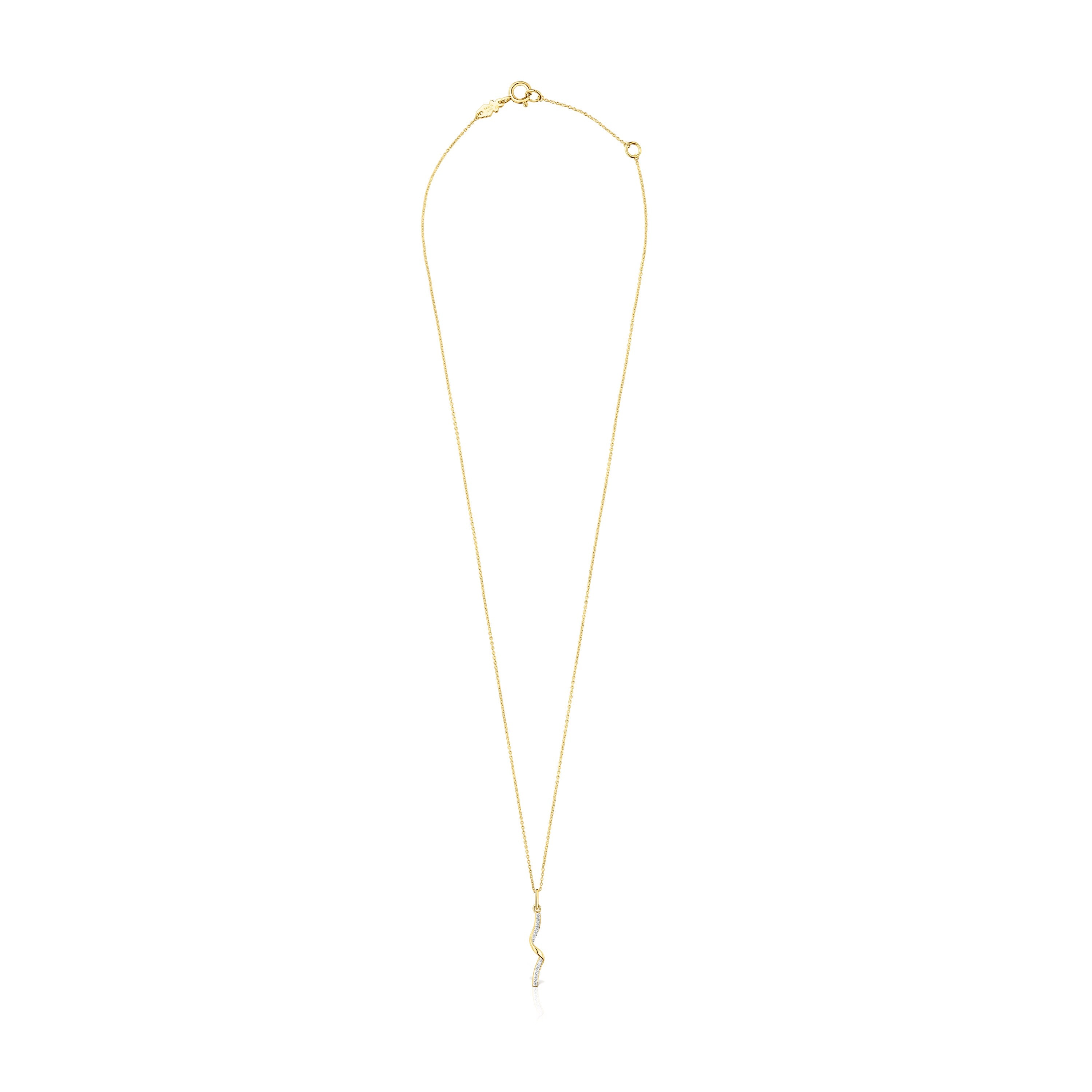 Gold TOUS Beach Necklace with diamond spiral