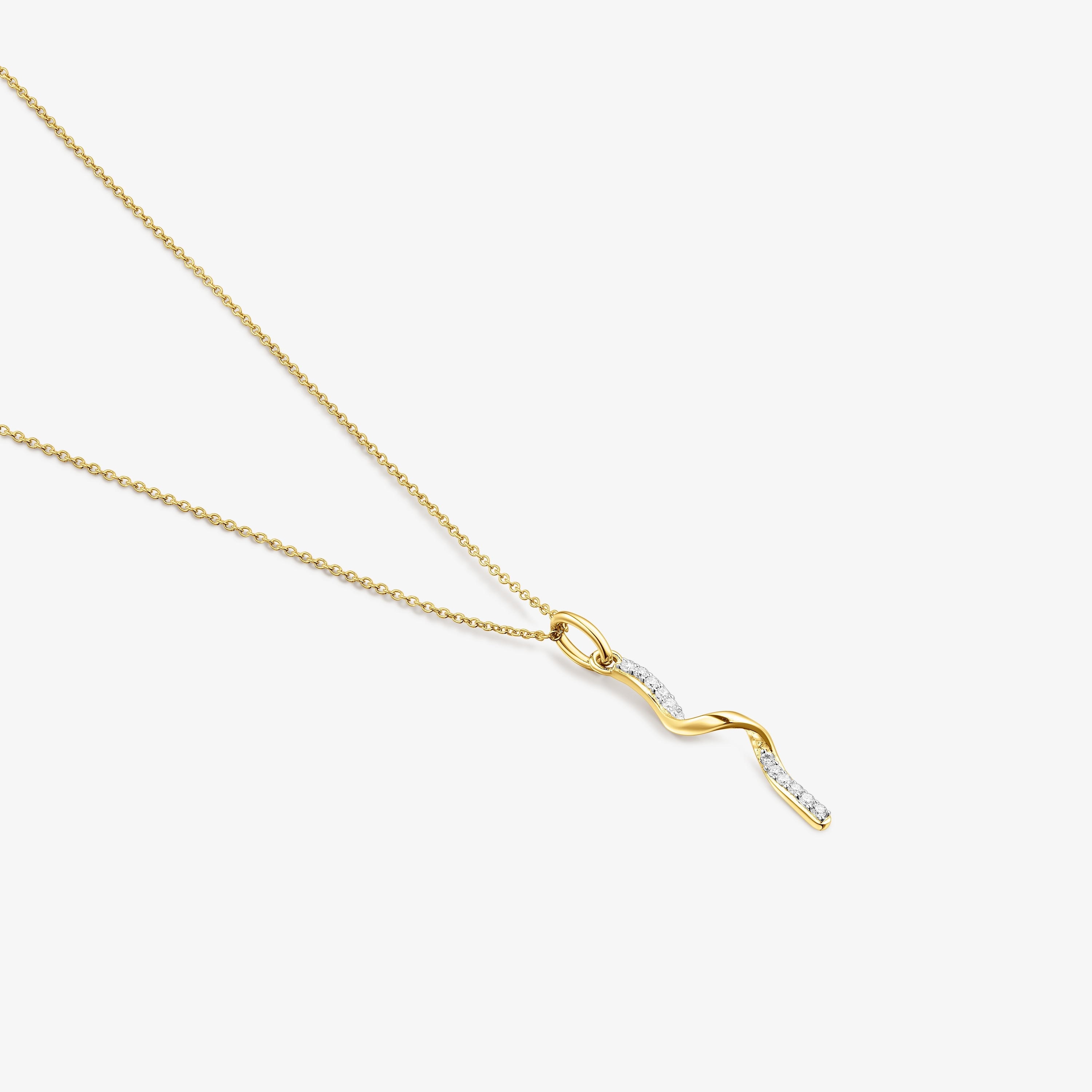 18K Solid Gold TOUS Beach Necklace with diamond spiral