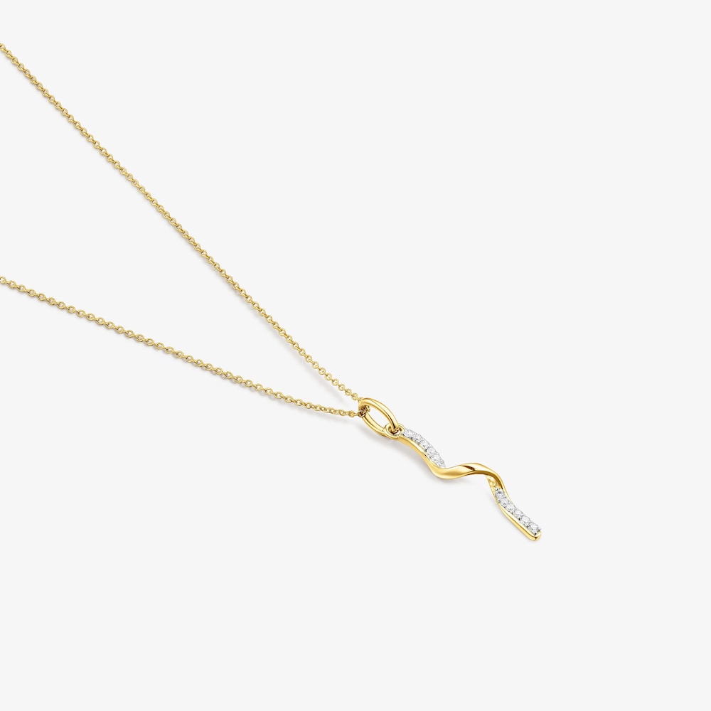 Naszyjnik TOUS Beach wykonany ze złota z diamentową spiralą