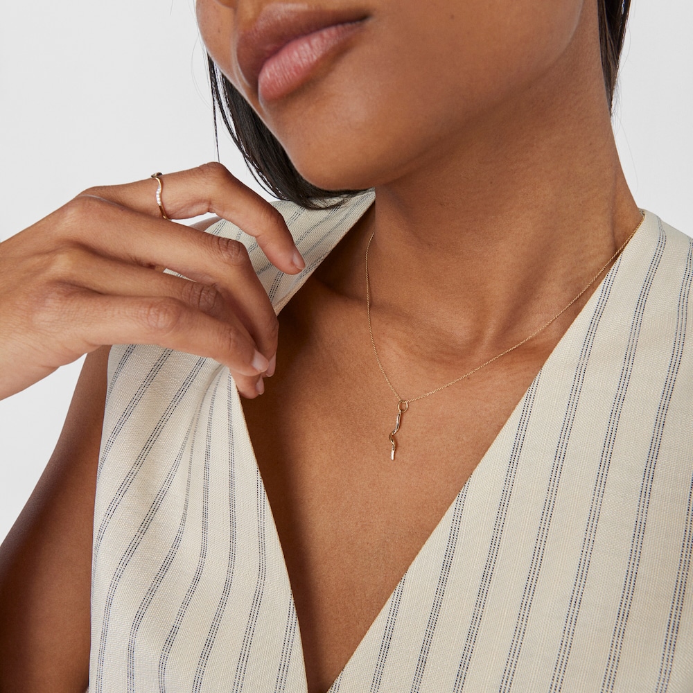 Naszyjnik TOUS Beach wykonany ze złota z diamentową spiralą