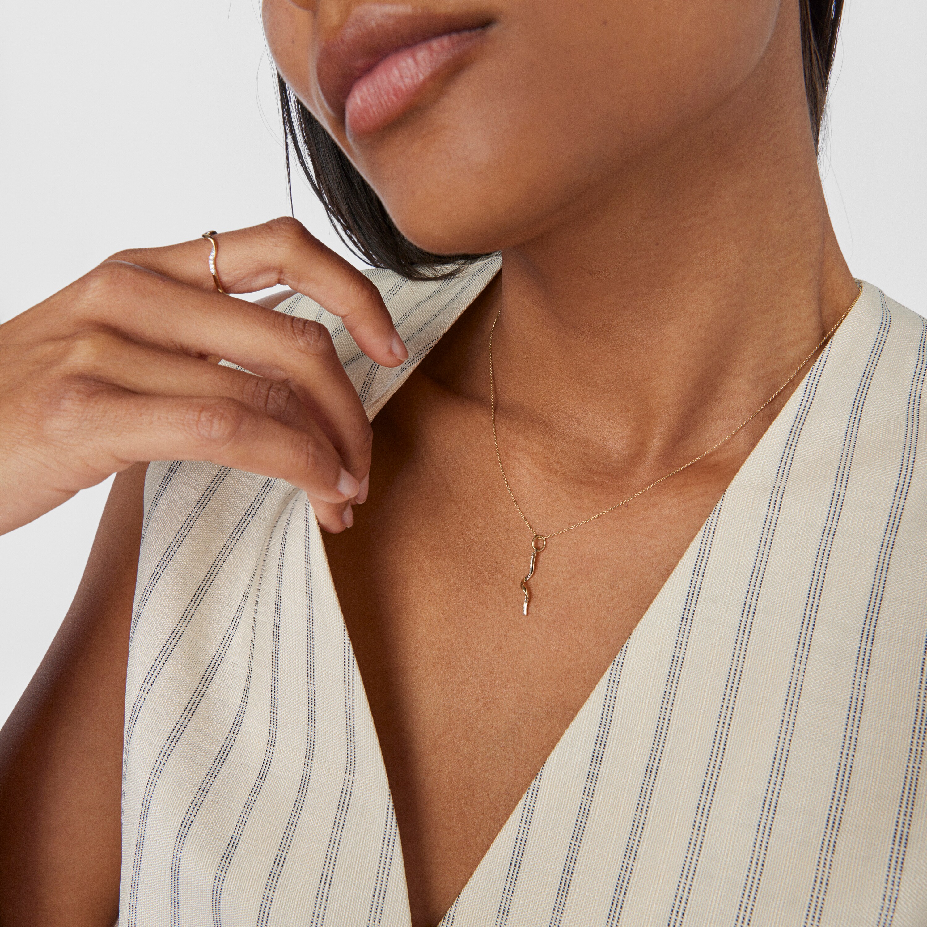 Gold TOUS Beach Necklace with diamond spiral