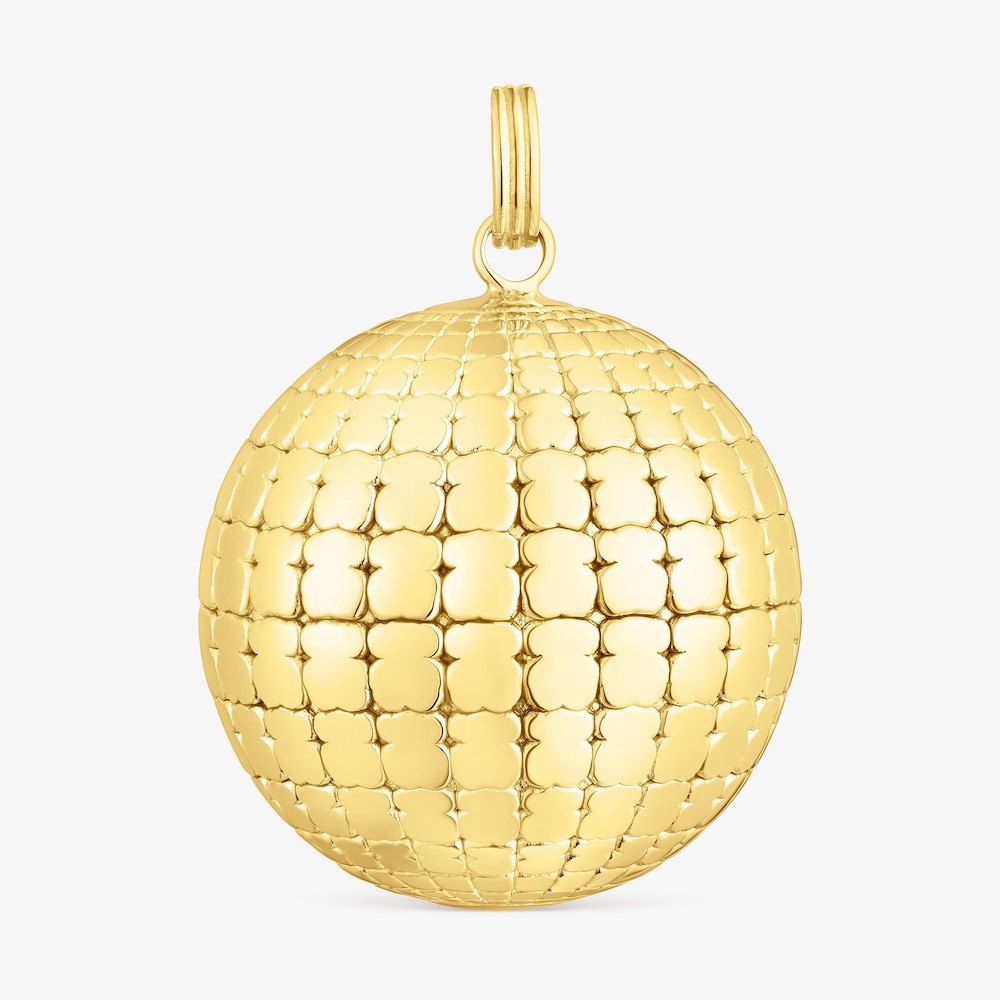 Wisiorek wykonany ze srebra vermeil TOUS Beach Disco z kulką z misiem, o długości 30&nbsp;mm