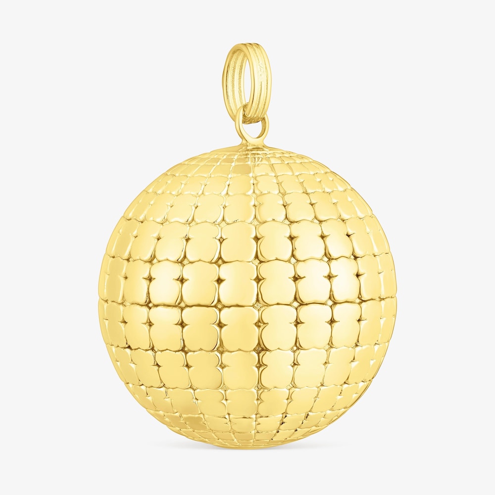 Wisiorek wykonany ze srebra vermeil TOUS Beach Disco z kulką z misiem, o długości 30&nbsp;mm