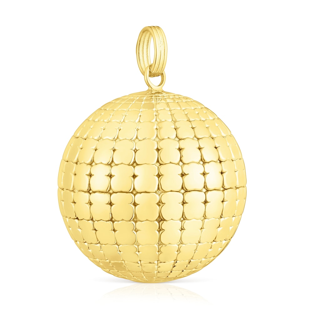 Silver vermeil St Tropez Disco bear ball Pendant 30 mm Silver vermeil St Tropez Disco bear ball Pendant 30 mm