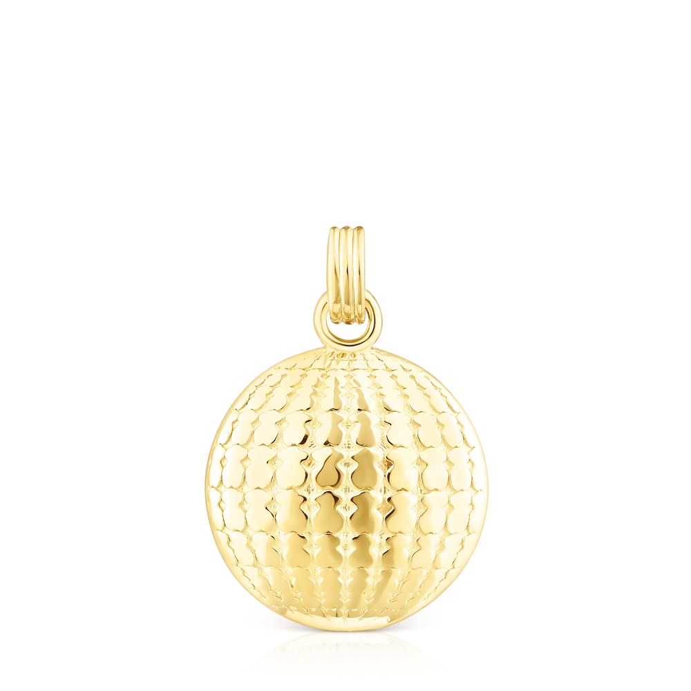 Silver vermeil St Tropez Disco bear Pendant 18 mm
