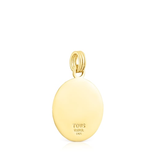 Silver vermeil St Tropez Disco bear Pendant 18 mm