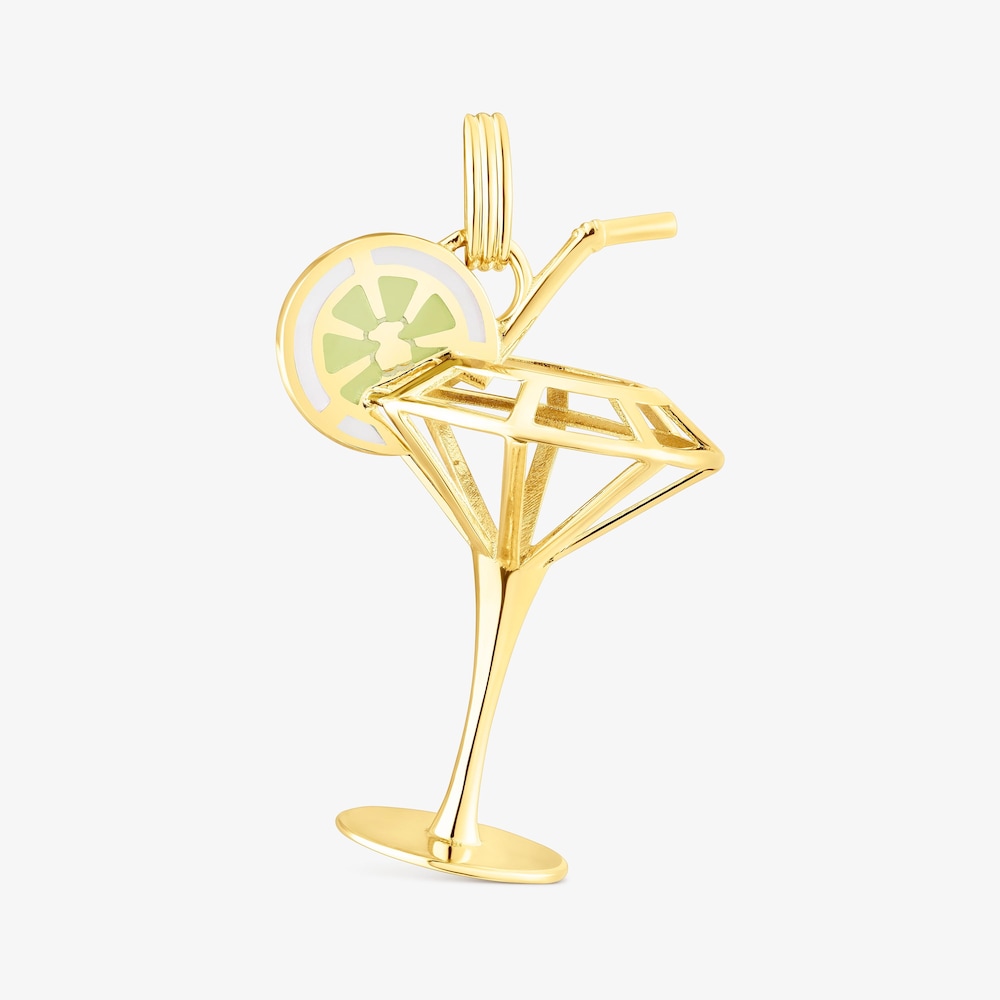 Colgante con ba&ntilde;o de oro 18 kt sobre plata 3D y esmaltado 33 mm TOUS Beach Cup