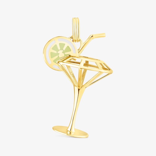 Dije con ba&ntilde;o de oro 18 kt sobre plata 3D y esmaltado 33 mm TOUS Beach Cup