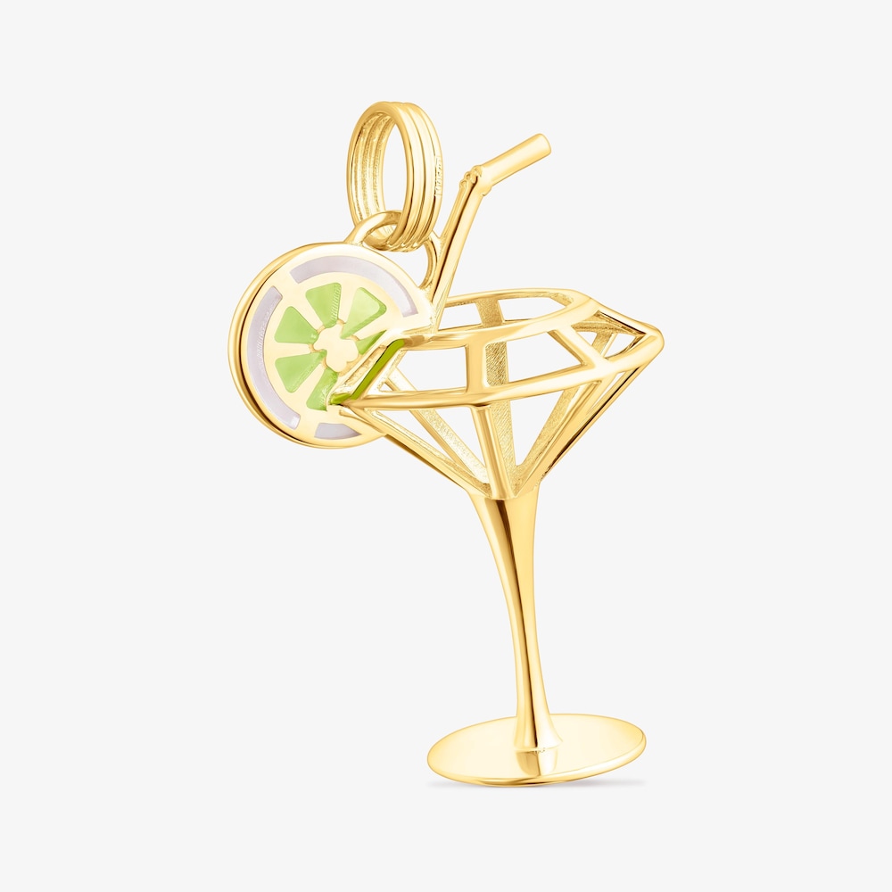 Colgante con ba&ntilde;o de oro 18 kt sobre plata 3D y esmaltado 33 mm TOUS Beach Cup